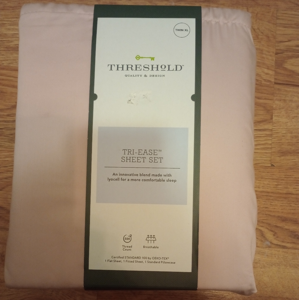 Threshold Twin XL Sheet Set in Soft Pink